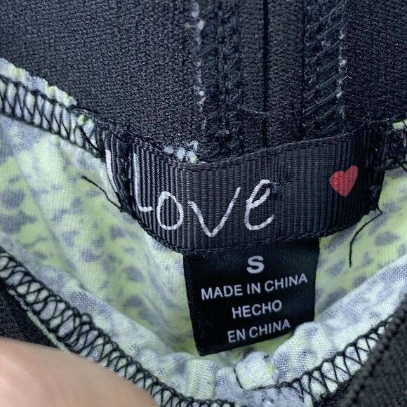 Snakeskin Neon Yellow Bike Shorts Stretch Fit S - Picture 4 of 5